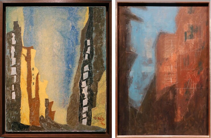 links: Manhatten I, 1940; rechts: Blick auf New York, um 1950-1955, Fotos Rainer K. Wick
