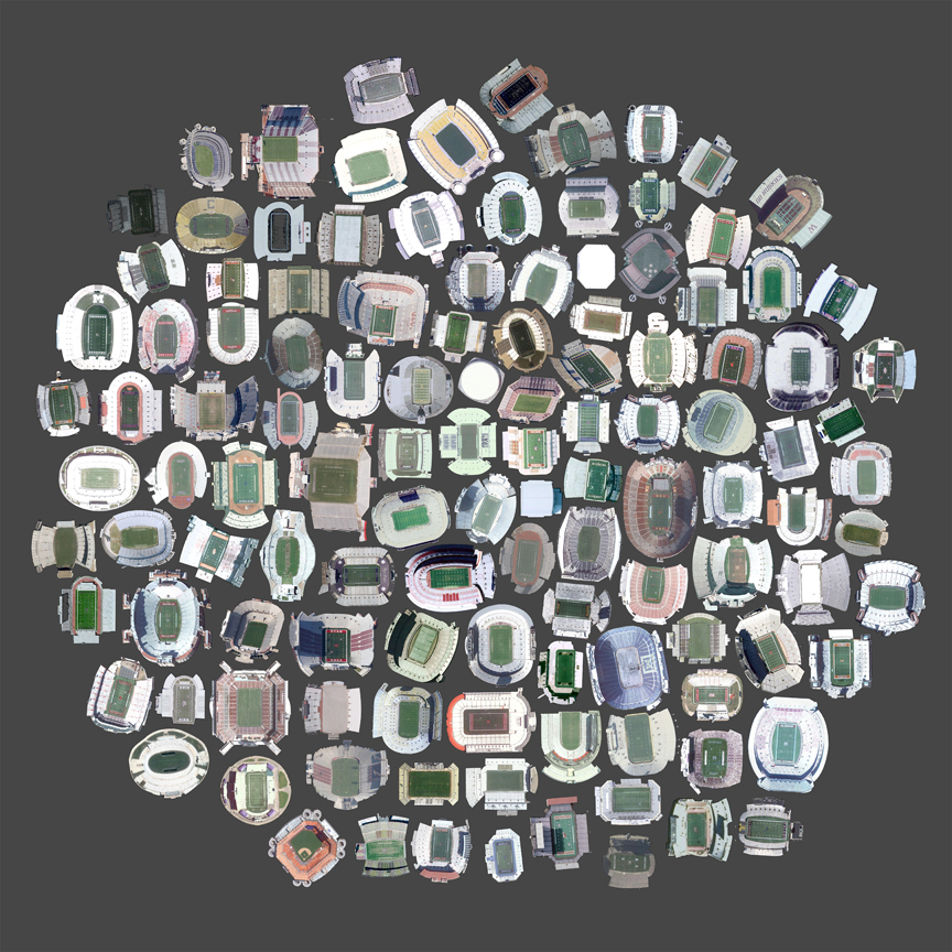 Jenny Odell: 120 Stadiums, aus der Serie »Satellite Collections«, 2009-2011 © Jenny Odell
