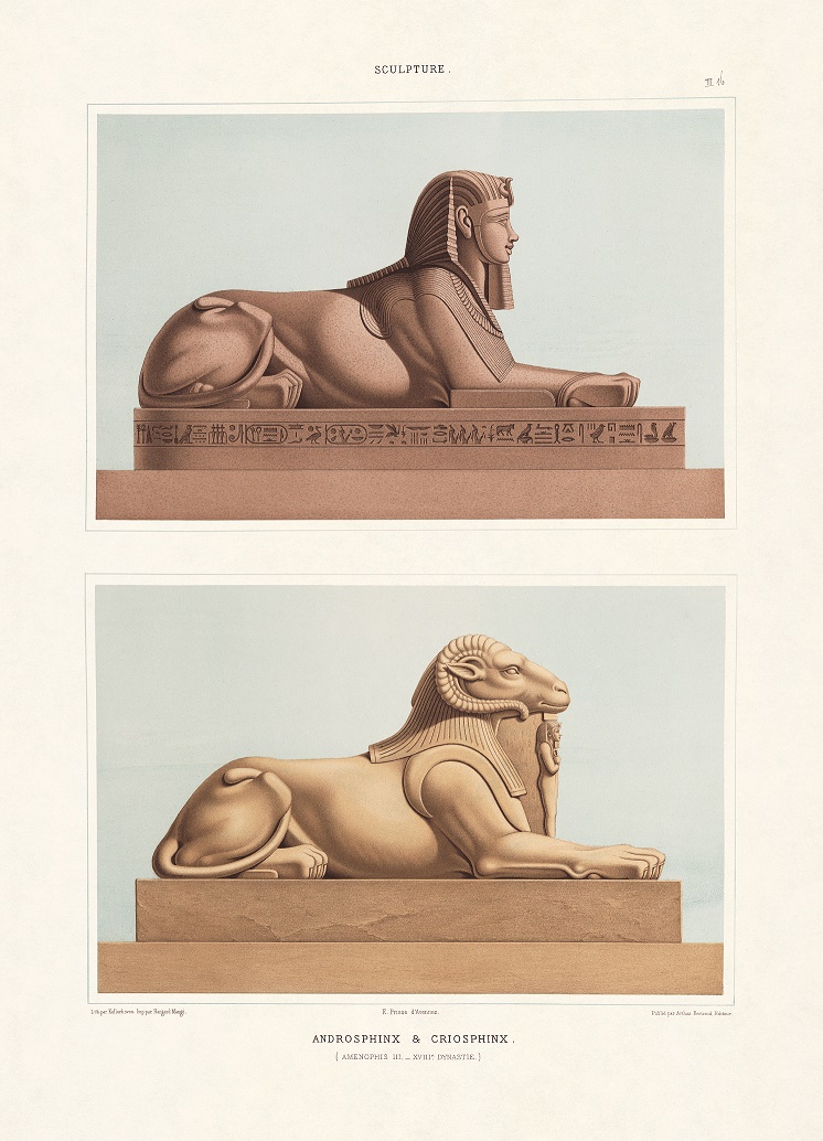 Émile Prisse d’Avennes: Androsphinx und Crioshpinx (Amenophis III., 18. Dynastie) © Taschen Verlag