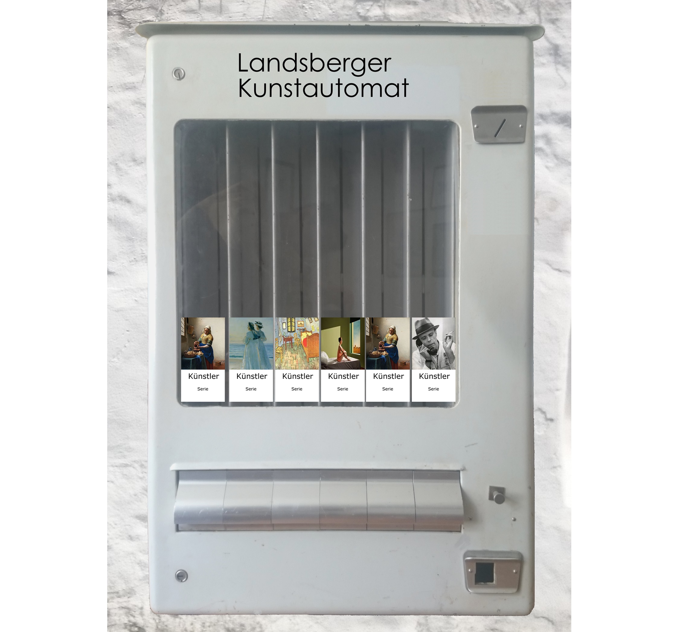 So soll er aussehen, der Kunstautomat. Nie war Kunst kaufen einfacher! © Künstlerforum Kunstautomat Landsberg e.V. 