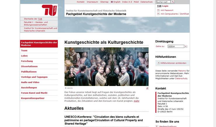 Technische Universität Berlin, Website