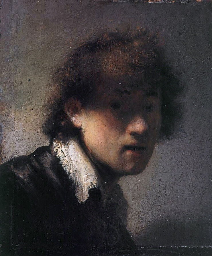 Rembrandt: Selbstporträt in jungen Jahren (1629) © Alte Pinakothek München / Wikimedia Commons