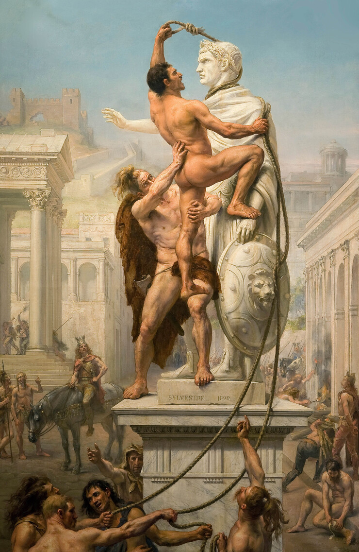 Joseph-Noël Sylvestre, Die Plünderung Roms durch die Barbaren im Jahr 410,  1890 (Foto Musée Paul Valéry, Sète)