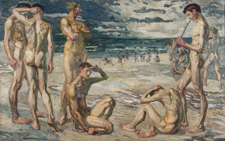 Max Beckmann, Junge Männer am Meer, 1905 Öl auf Leinwand, 150 x 236,5 cm Klassik Stiftung Weimar © Klassik Stiftung Weimar