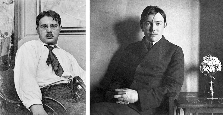 links: Hans Thuar, um 1914, Nachlass Hans Thuar; rechts: August Macke, um 1905, Museum August Macke Haus