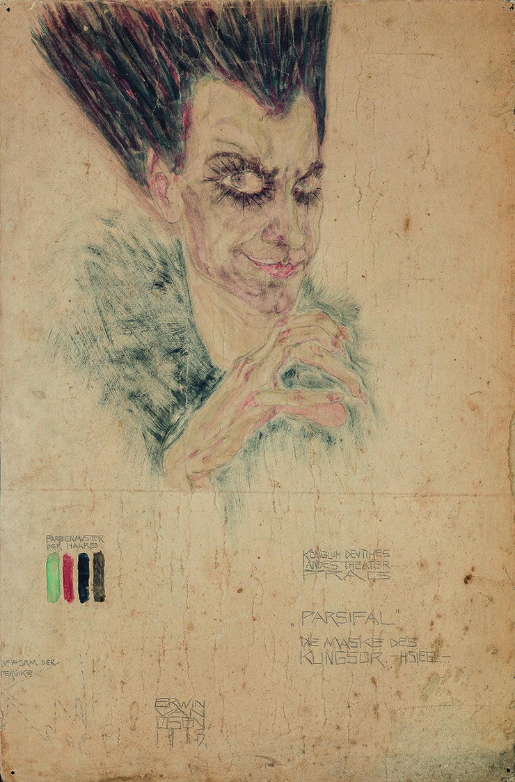 Erwin Osen, Parsifal, Perücke: Die Maske des Klingsor, 1913, Privatbesitz