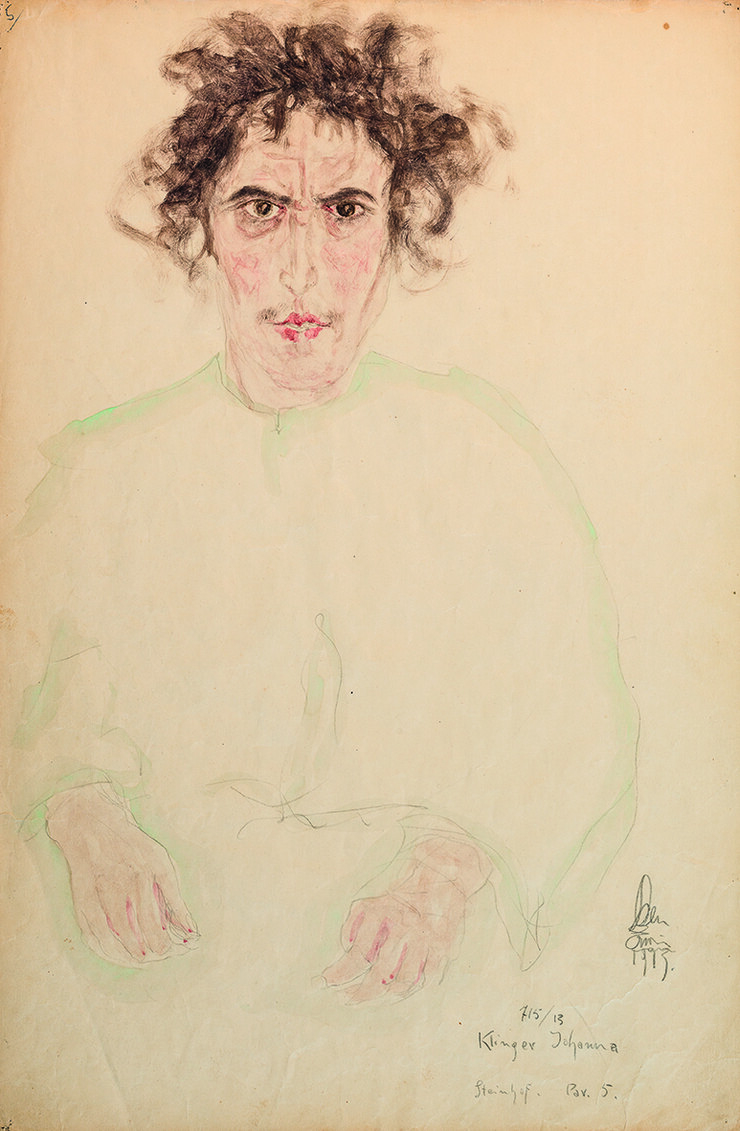 Erwin Osen, Porträt Johanna Klinger, Nr. 715/13, Steinhof, Pav. 5 („für Unruhige“), 1913, Privatbesitz